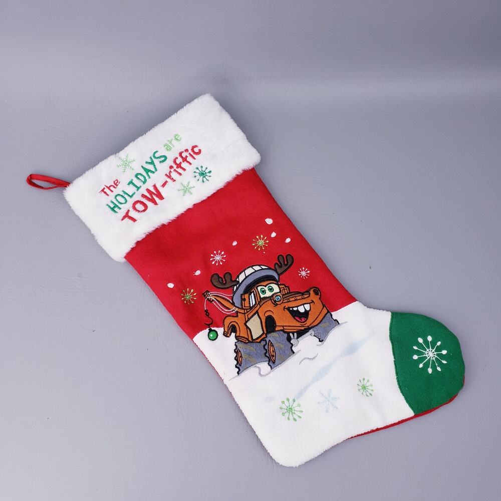 Disney Pixar Cars Tow Mater “Holidays are Tow-riffic” Christmas Stocking